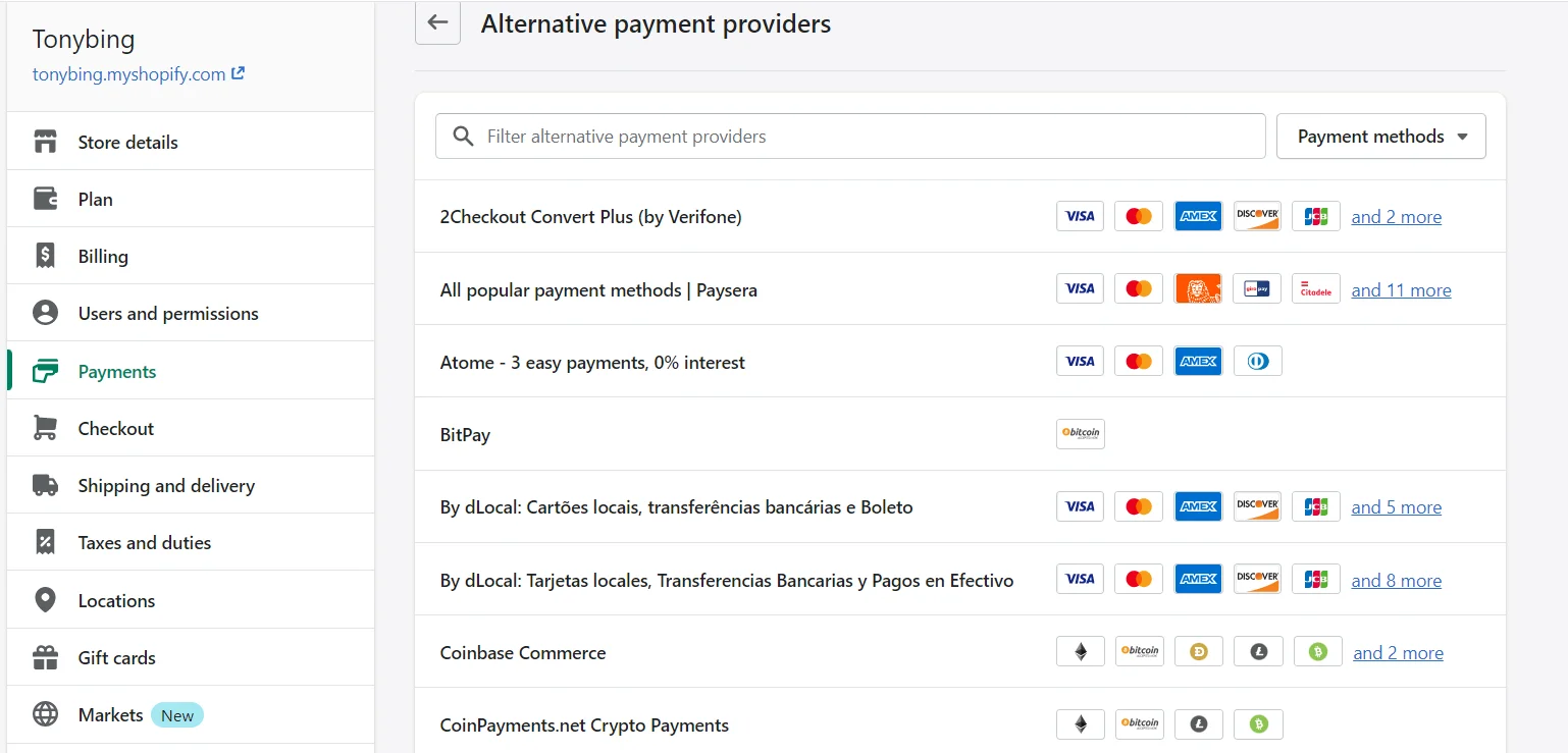Shopify مقابل بوابات الدفع GoDaddy