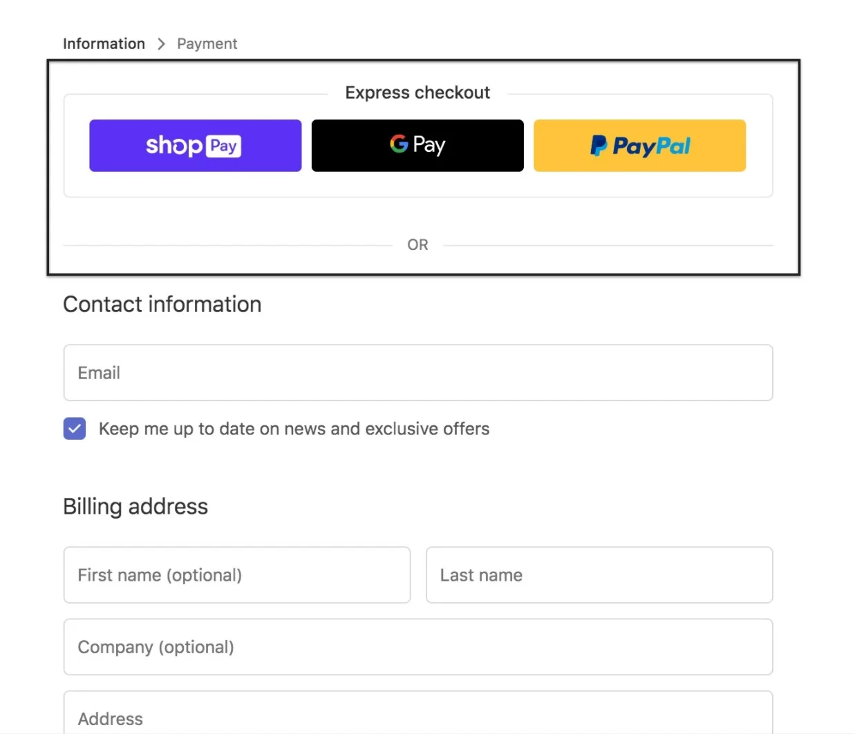 Informasi Pembayaran Belanja