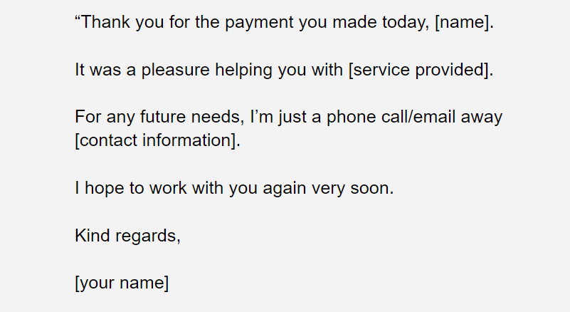 Спасибо вам за ваш платеж