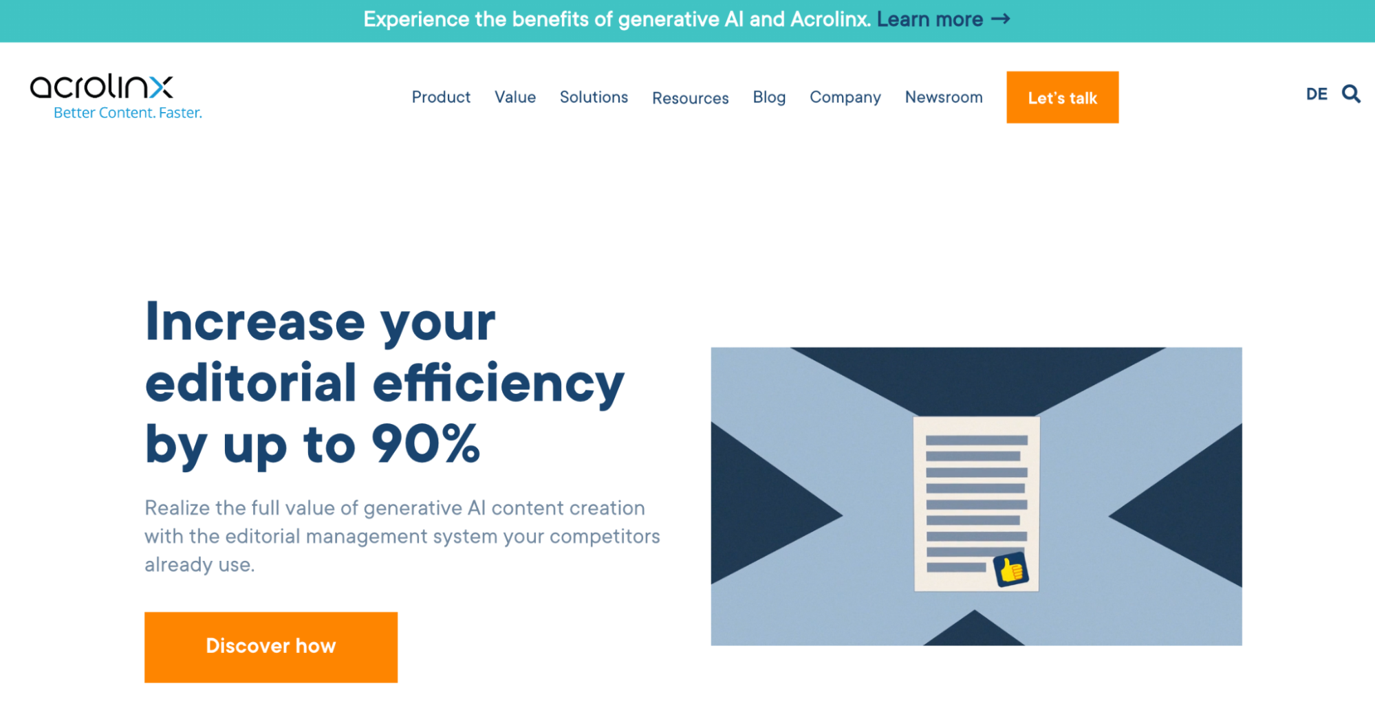acrolinx.com ホームページのスクリーンショット