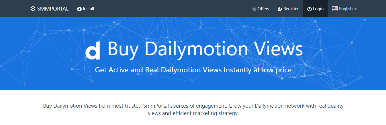 SMMポータル-Dailymotionビューを購入する