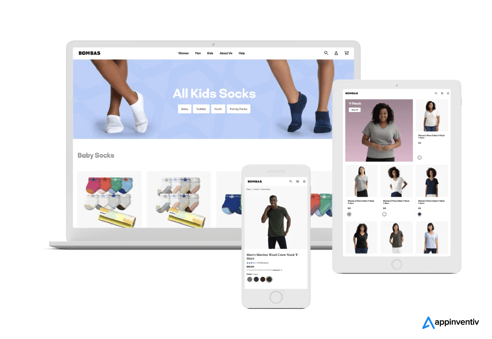 UI/UX designs for Shopify Plus stores on various screen sizes