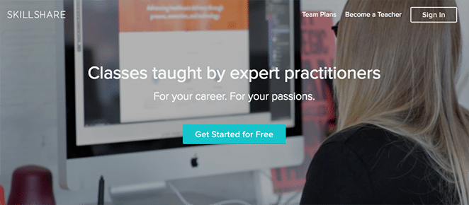 layout per idee di business lato volano per designer Skillshare host screenshot