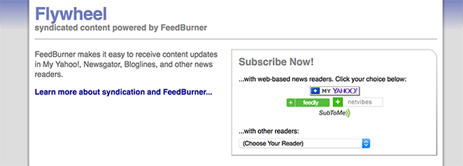 เลย์เอาต์โดยมู่เล่เพิ่มประสิทธิภาพฟีด RSS ภาพหน้าจอฟีดมู่เล่