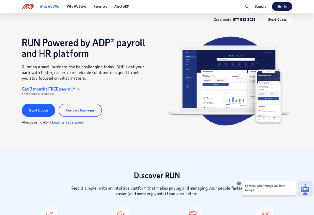 Tangkapan layar halaman web RUN by ADP