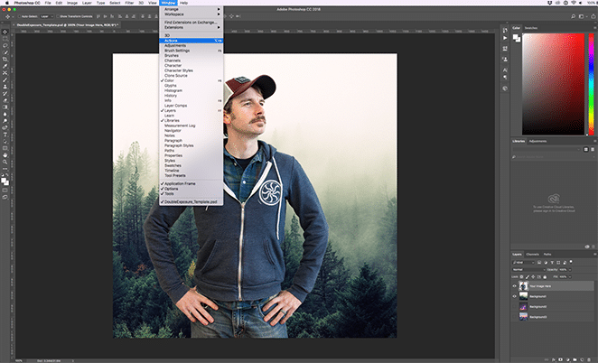 雙重曝光 Photoshop 動作