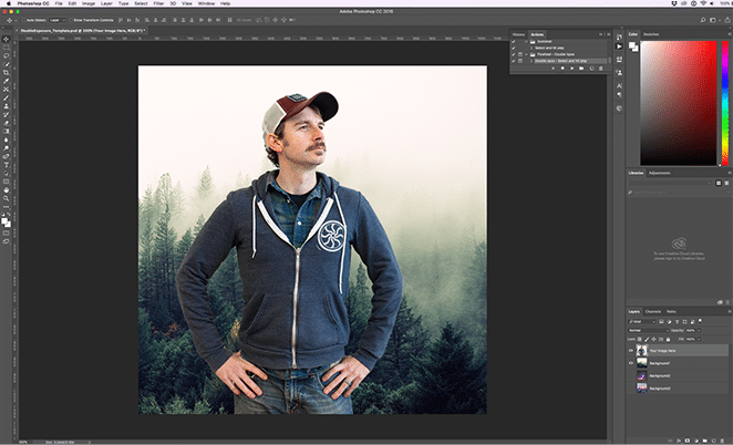 之前的雙重曝光photoshop動作