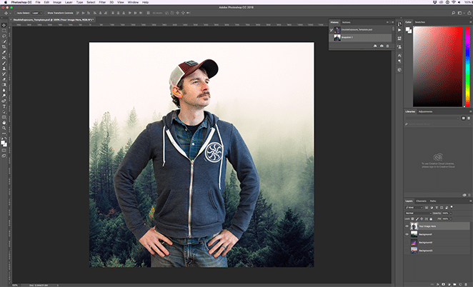 雙重曝光 Photoshop 動作快照