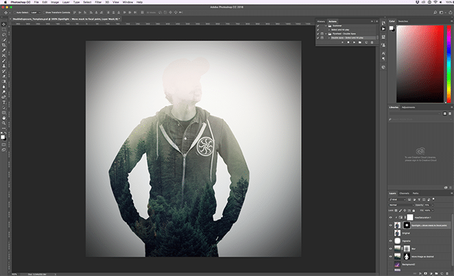 雙重曝光後的photoshop動作