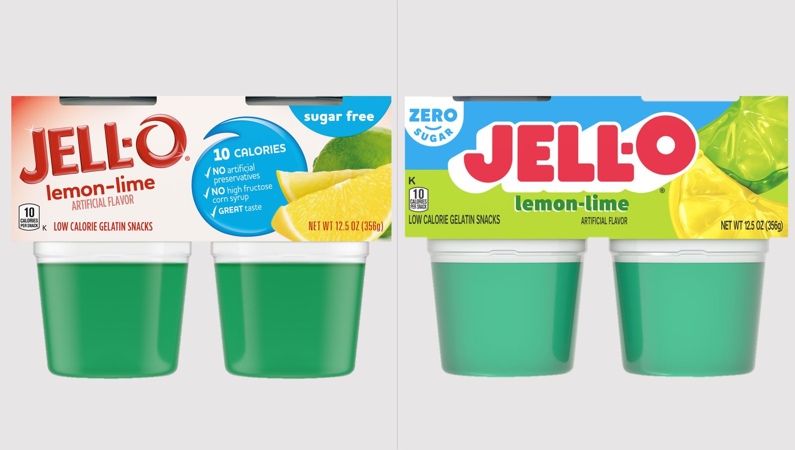 Jell-O, prima e dopo il rebranding