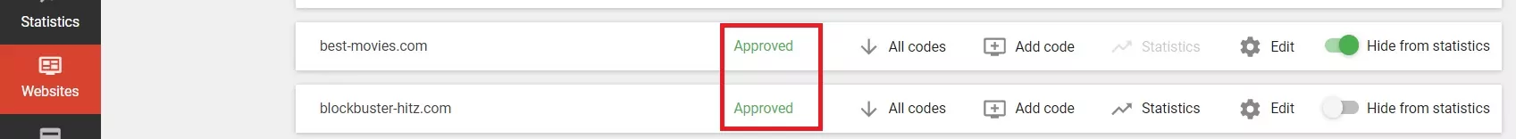 Siti web approvati