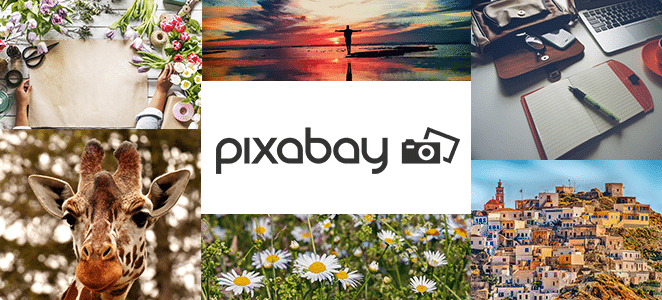 เลย์เอาต์โดย flywheel เว็บไซต์ภาพสต็อกที่ดีที่สุด 2018 ภาพตัดปะพร้อมโลโก้ pixabay