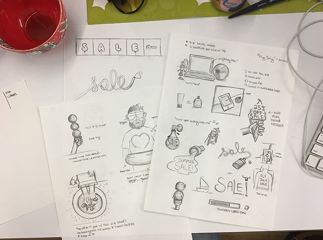 Fly July 活动的早期草图概念