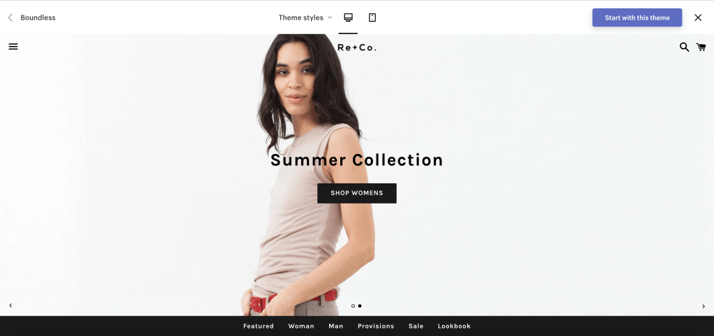 Shopifyのテーマデモビュー