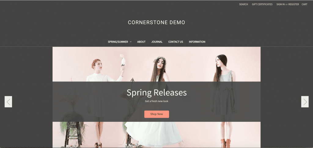 BigCommerceのテーマデモビュー