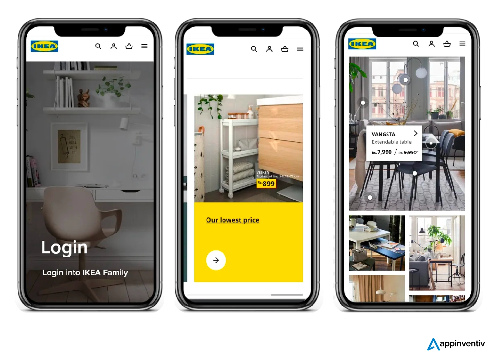 IKEA app screens