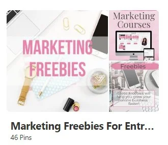 Cadeaux marketing pour les entrepreneurs - Pinterest Freebie Board