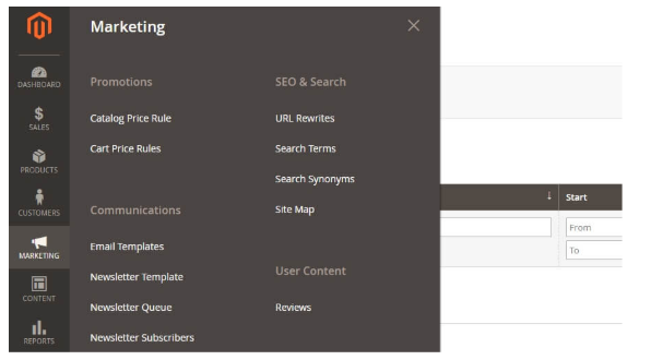 Magentoダッシュボード