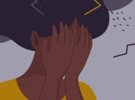 Etrafında stres ifadeleri bulunan yüzünü kapatan kadın, mesleki tükenmişliği ve bir Sağlık Direktörüne ihtiyaç duyulduğunu ima ediyor.