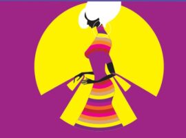 買い物袋を揺らすスタイリッシュな黒人女性のシルエットは、2024 年の小売トレンドを示しています。