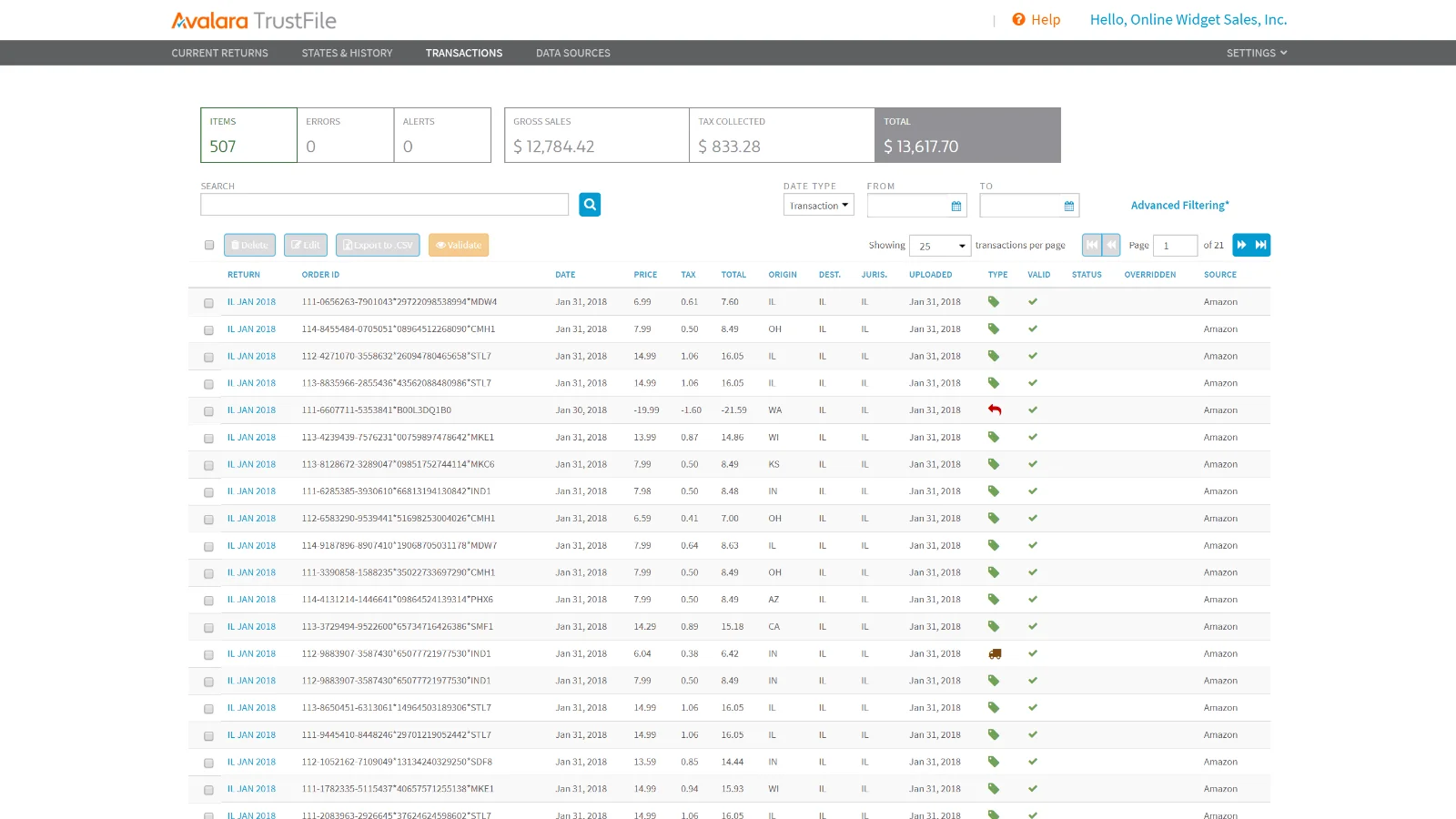 Shopify impuesto sobre las ventas: Avalara TrustFile