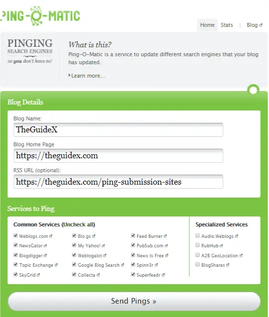 50+ Daftar Situs Pengiriman Ping Gratis untuk Meningkatkan Pengindeksan Anda dalam Waktu Singkat Ping Submission Sites List