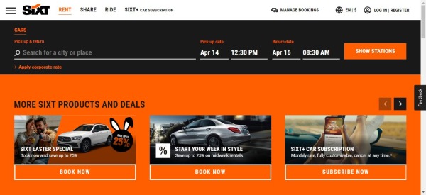 SIXT - прокат автомобилей в Лас-Вегасе