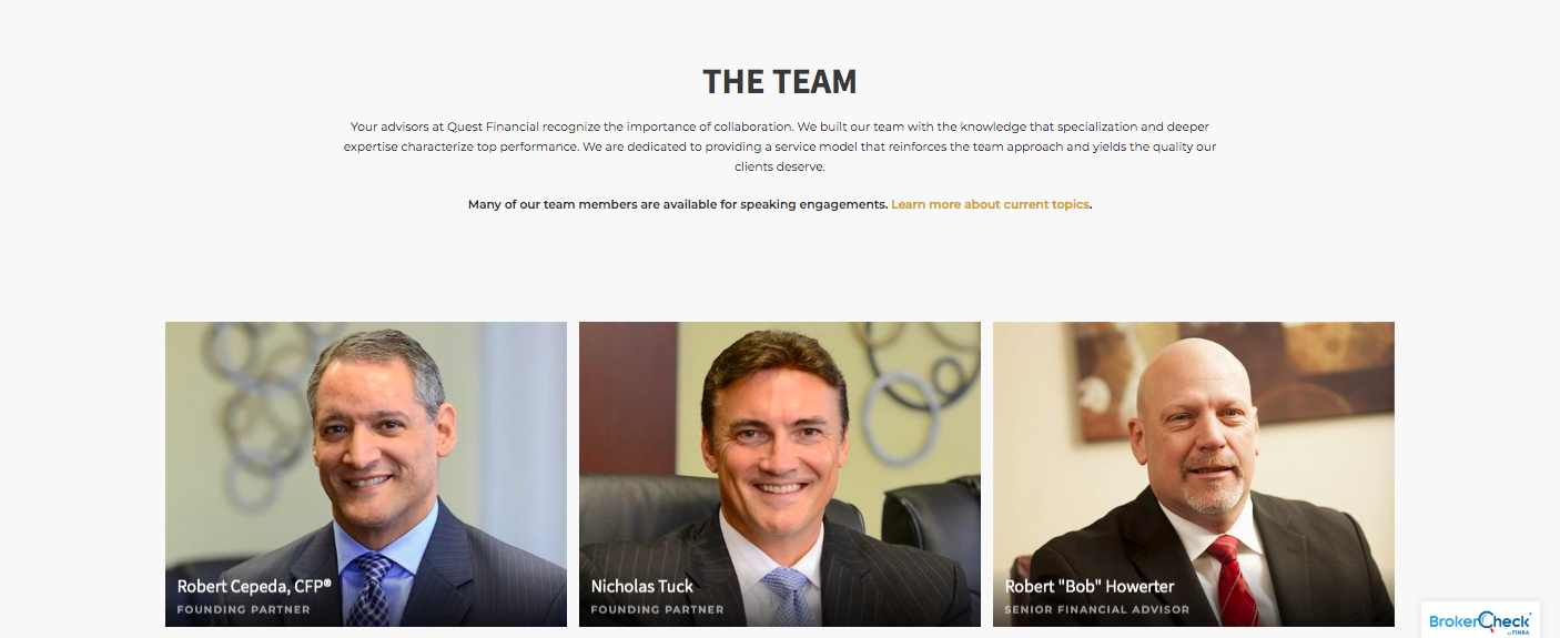 QuestFinancialServicesがチームに会う