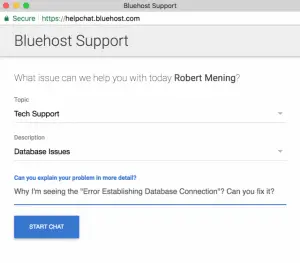 Come risolvere "Errore durante la creazione di una connessione al database" in WordPress Web Hosting Support