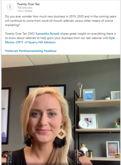 использование хэштегов на Linkedln