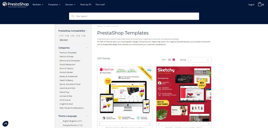 Template Prestashop (OpenCart vs PrestaShop)