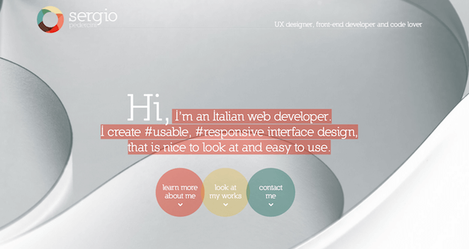 Сайт Серджио Педерчини, пример сильного копирования