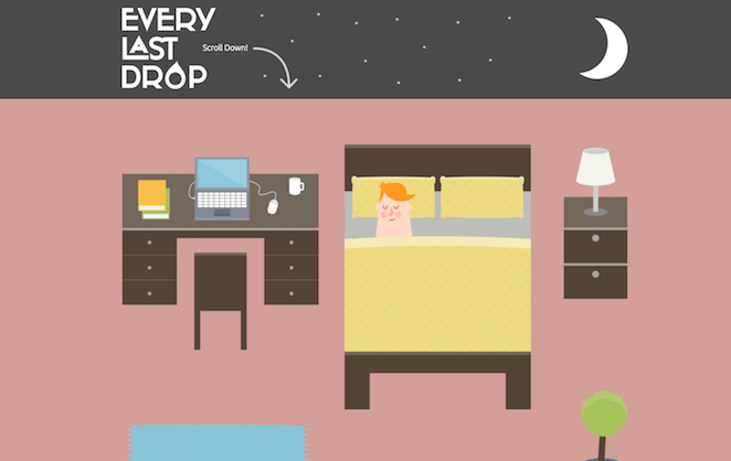 Скриншот сайта Every Last Drop с сильным повествованием