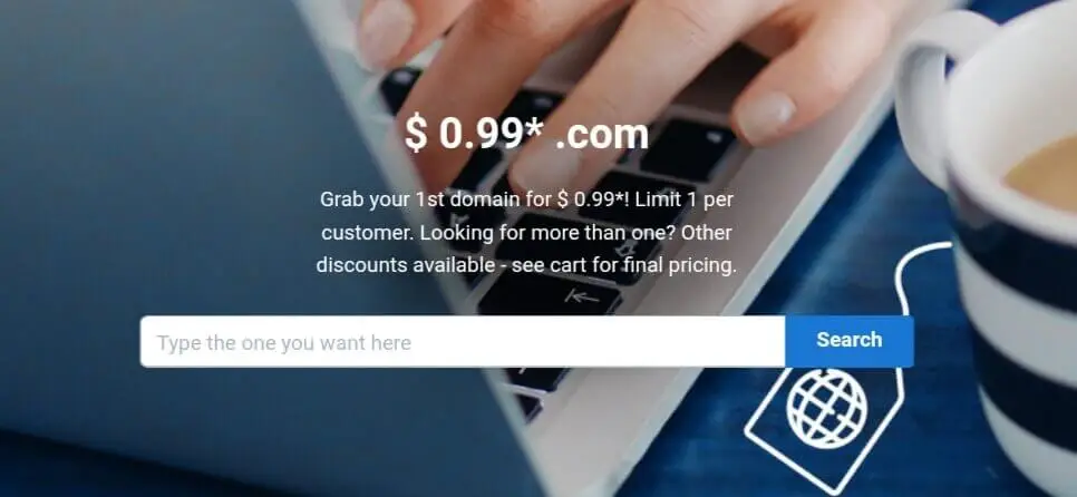 godaddy 99 cent domain, 99 cent domain, GoDaddy domain $1, cheap domain registration, $0.99 domain coupon