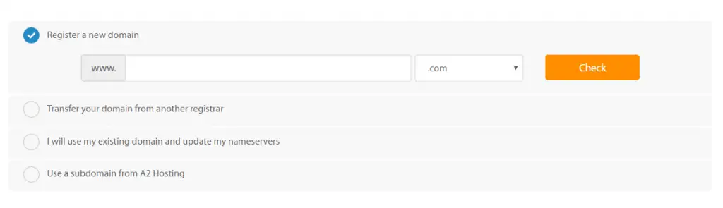 A2 hosting, A2 hosting domain page