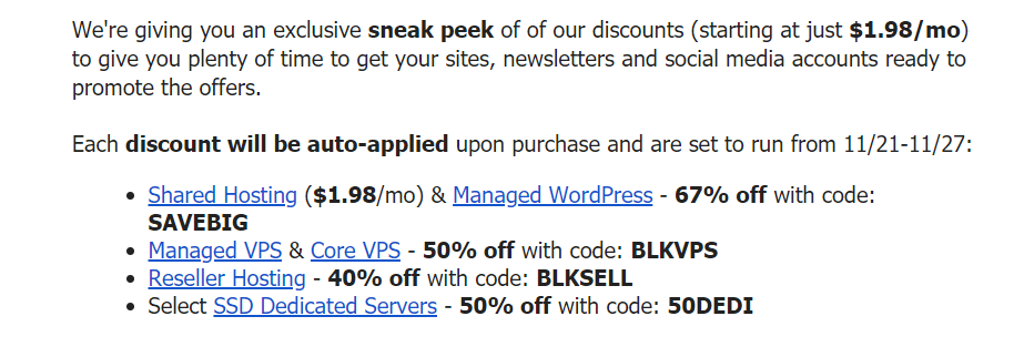 A2 hosting black friday deals 2018, a2 hosting cyber monday deals 2018