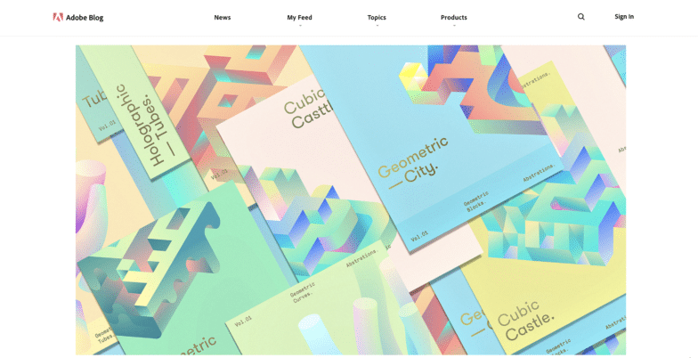 ภาพหน้าจอของใบปลิวโปร่งแสงที่มีสีแม่เหล็กและรูปทรงเรขาคณิต