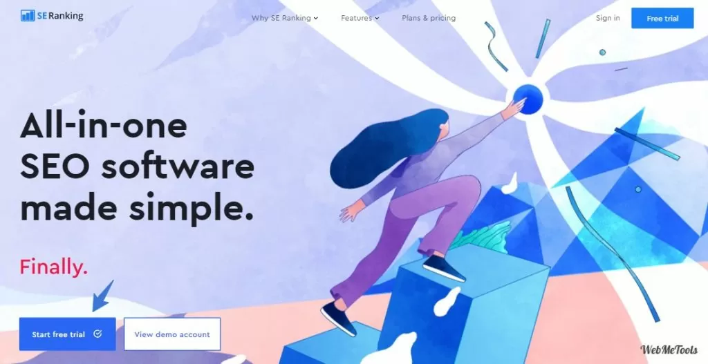SE Ranking Best SEO Rank Checking Tool home page