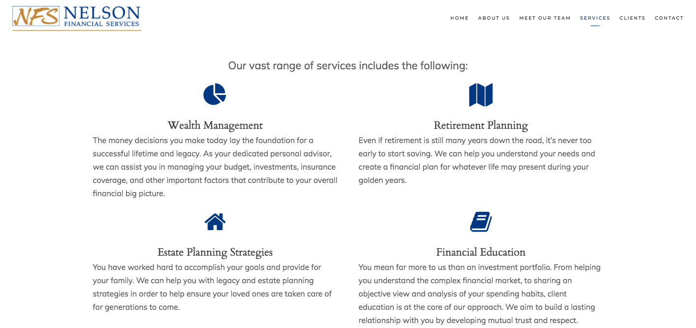 Nelson Financial Services, i migliori siti web di consulenti