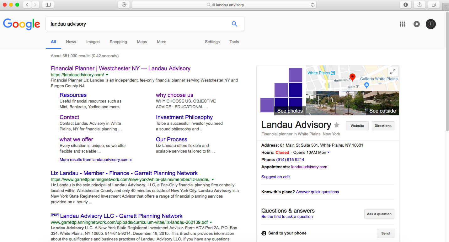 兰道咨询谷歌我的业务页面