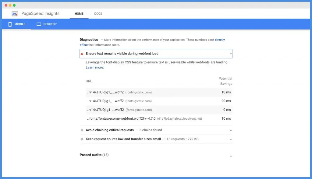ensure text remains visible during webfont load error, how to fix ensure text remains visible during webfont load error