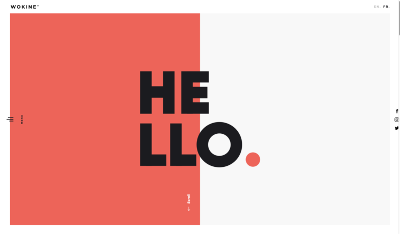 Wokine 웹사이트의 스크린샷