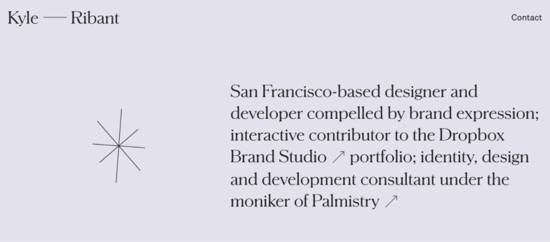 Kyle Ribant의 웹사이트 스크린샷
