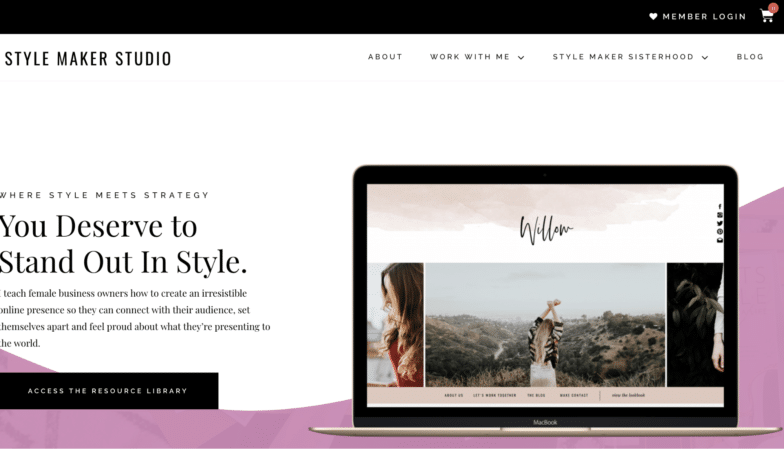 Style Maker Studio 웹사이트의 스크린샷