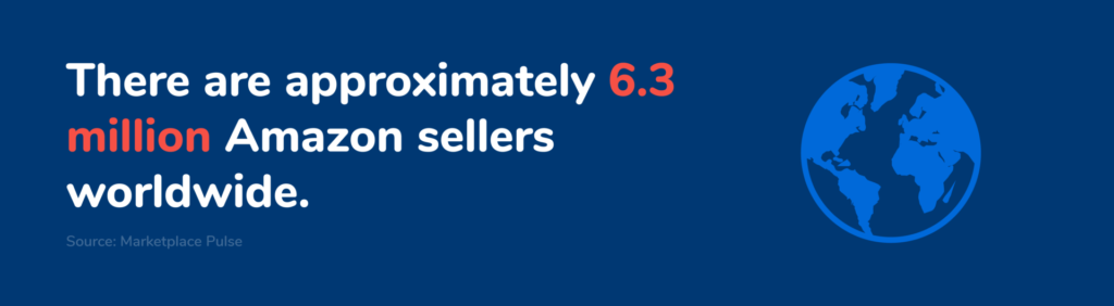 約あることを示す統計付きのグラフィック。世界中の630万のAmazonセラー