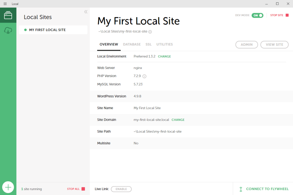 Un site WordPress local