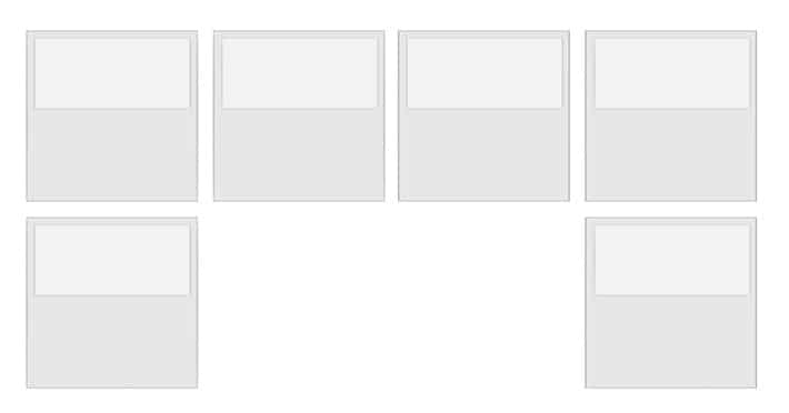 Ilustrație a distanței dintre ultimele două rânduri de cărți. Rândul de sus este un afișaj complet de patru cărți, iar rândul de jos afișează ultimele două cărți în prima și a patra poziție, cu două spații goale între ele