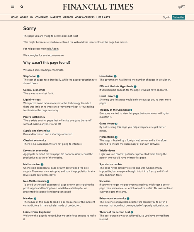aspect prin flywheel creative 404 pagini convertiți Financial Times captură de ecran