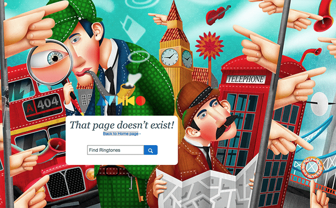 layout by flywheel creative 404 pagini converti captură de ecran audiko cu lupă desen animat