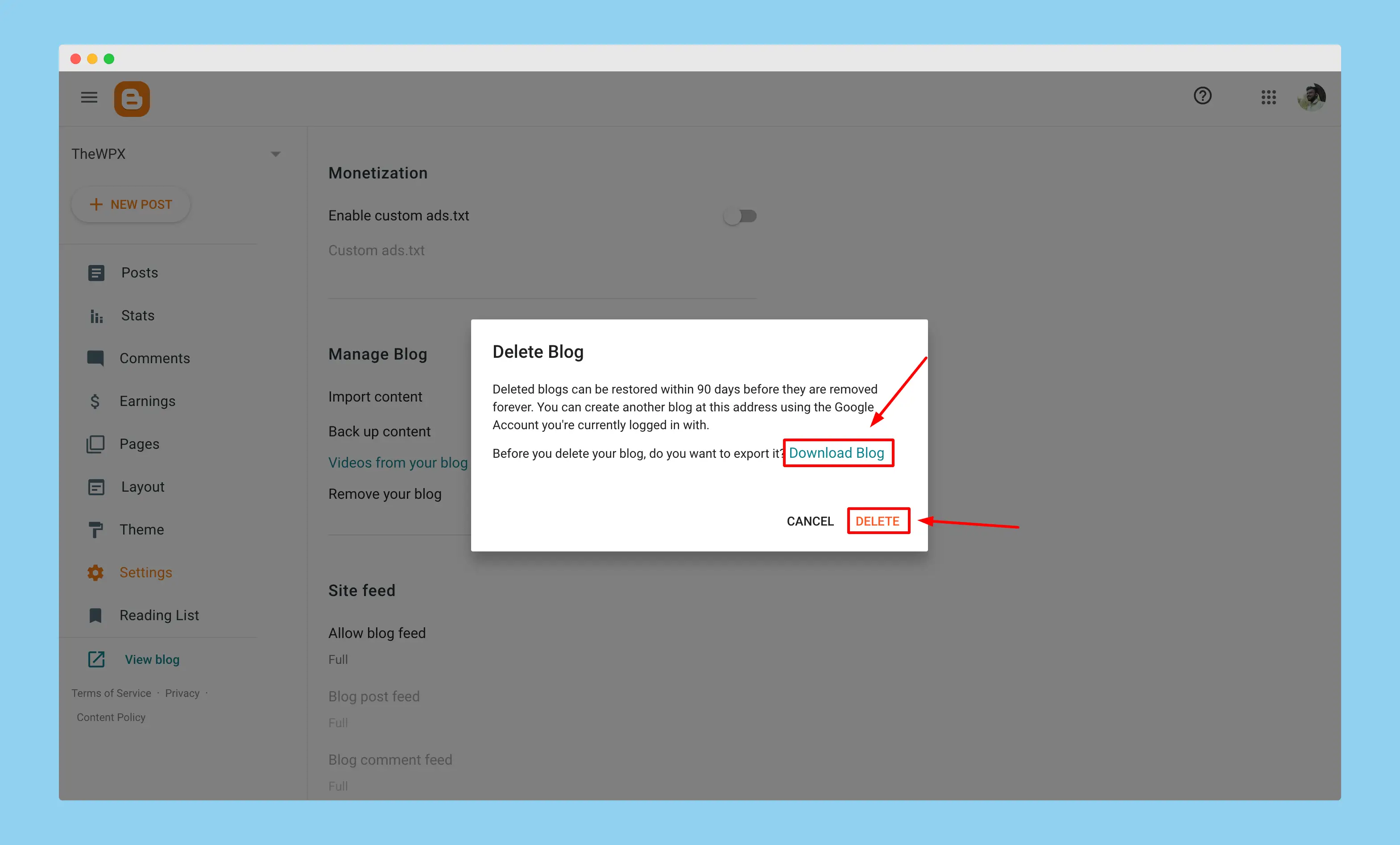 如何刪除託管在 Blogger 平台上的博客 delete a blogger blog, delete blog hosted on blogger, delete blogger blog, how to delete blogger blog